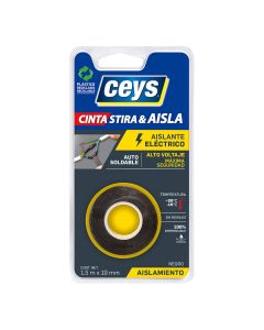 Ceys stira & aisla negro 1,5m x 19mm. 507801