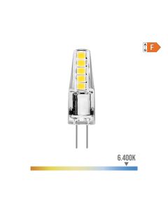 Bombilla bi-pin silicona led g4 12v 2w 180lm 6400k luz fria ø10x37mm edm