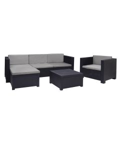 Conjunto jardin/terraza sofa+sillon+mesa manhattan grafito sp berner