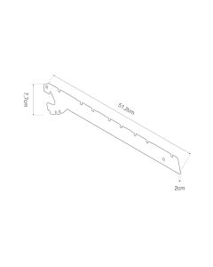 Soporte bandeja de 470 mm 512x3x77mm ral 7015 basics