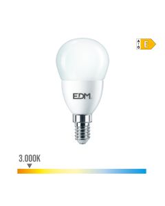 Bombilla esferica led e14 7w 806lm 3000k luz calida ø4,8x9,5cm edm