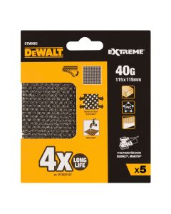 Pack 5 lijas de malla 1/4 grano 40 para lijadoras orbitales 115x115mm dtm8663-qz dewalt