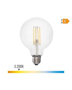 Bombilla de globo con filamento de led e27 6w 800lm 3200k luz calida ø9,5x14cm edm