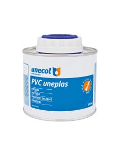 Pvc uneplas, bote metálico 500ml con pincel a2041 unecol