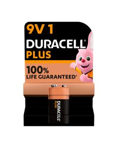 Pila alkalina duracell plus power 6lr61 9v (blister 1 unid.) 26,5x17,5x48,5mm