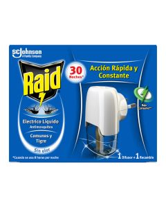 Raid eléctrico líquido 1 difusor+1 recambio para 30 noches