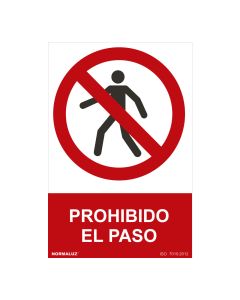 Cartel "prohibido el paso" (pvc 0,7mm) 30x40cm normaluz