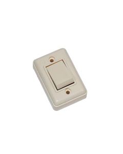 Conmutador superficie 6 a blanco marfil (retractilado)