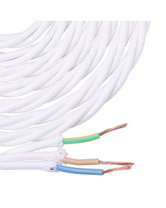 Cable textil trenzado 3x1mm blanco 5m