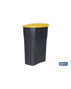 CUBO DE BASURA PARA RECICLAR 25 LITROS  COLOR AMARILLO 21.5 X 36 X 51 CM COFAN