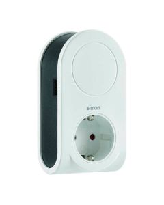 Adaptador 3 conectores usb + 1 usb a + 1 toma schuko 16a 250 v~ blanco
