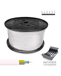 Manguera tubular h05vv-f 3 g 2,50 mm² blanca, 100m. (bobina grande)