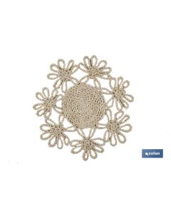 BAJOPLATO FORMA FLOR  FIBRA NATURAL MEDIDA 35 CM COFAN