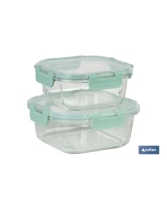 SET DE 2 RECIPIENTES DE BOROSILICATO MODELO AGATHA 520 ML - 800 ML COFAN