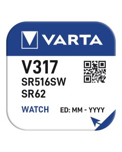 Micro pila de boton silver sr62 - v317 10,5mah (blister 1 unid.) ø5,8x1,65mm