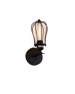 Aplique de pared metalico vintage e27 60 w color negro 11 x 16 x 32 cm