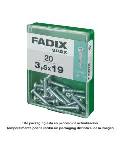 Caja m 20 unid. tornillo rosca chapa cr cinc 3,5x19mm fadix