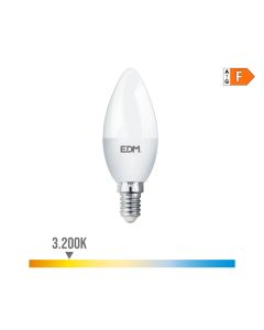 Bombilla vela led e14 7w 600lm 3200k luz calida ø35x107mm edm