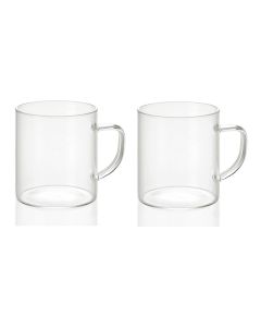 Set 2 tazas de vidrio 300ml ø7,5x8,5cm ms19209 andrea house