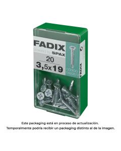 Caja s 20 unid. tornillo rosca chapa cp autot. cinc 3,5x19mm fadix