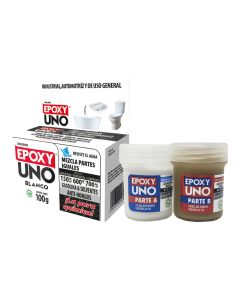 Adhesivo epoxy general blanco 100gr unob98 fusion epoxy black label