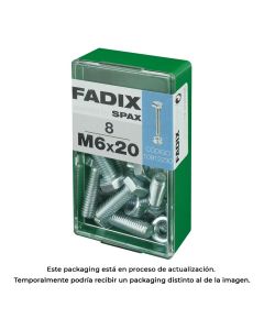 Caja s 8 unid. tornillo metrica cab hex+tuerca cinc m 6x20mm fadix