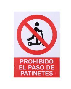 Señal adhesiva "prohibido el paso de patinetes" 21x30cm normaluz