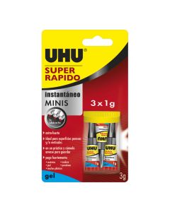 Uhu super rápido minis gel (en caja) 3x1g ref. 36527