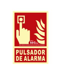 Cartel de extinción "pulsador de alarma" clase b (pcv 0,7mm) 21x30cm normaluz