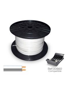 Cable paralelo 48v 2 x 0,75 mm² blanco/gris 500 m. (bobina mediana)