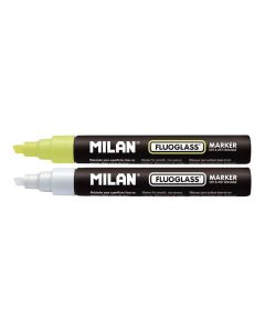 Blister con 2 rotuladores amarillo-blanco fluoglass 2 - 4mm milan