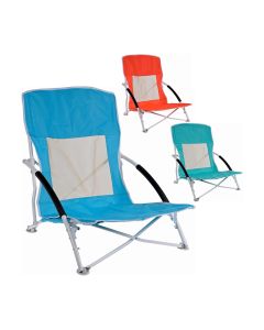 Silla de playa metalica plegable 50x40x65cm colores surtidos