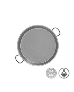 Paellera de acero pulido para induccion y vitroceramica ø34cm (6 personas). vaello