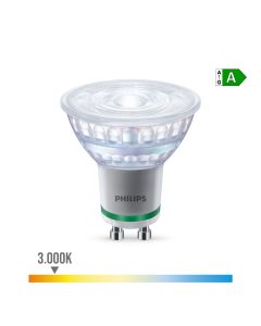 Bombilla ultra efficient led spot 36d 2,1w 375im gu10 3000k, 220-240v ac 50/60hz. philips