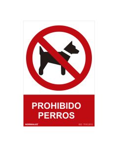 Señal prohibido "prohibido perros" (pvc 0.7mm) 30x40cm normaluz