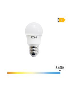 Bombilla esferica led e27 8,5w 1000lm 6400k luz fria ø4,5x8,6cm edm