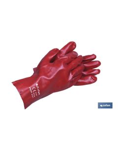 BLÍSTER DE GUANTE DE PVC ROJO 35 CM VENTA UNITARIA COFAN