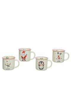 Taza de porcelana con motivos navideños, 4 modelos.