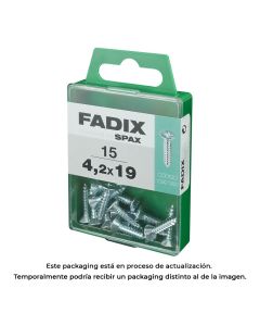 Caja m 15 unid. tornillo rosca chapa cp cinc 4,2x19mm fadix