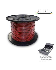 Carrete cable paralelo (audio) 2x1,5mm rojo/negro 500m (bobina grande ø400x200mm)