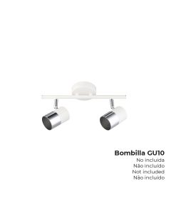 Foco halogeno 2 elementos color cromo+blanco hueso gu-10 modelo moon edm