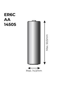 Pila de litio er6c - aa 3,6v (mod. 14505) 2600mah ø14,5x50,5mm