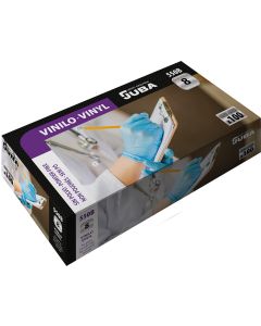 Caja 100 guantes desechables vinilo azul sin polvo talla 10 juba