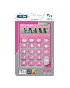 Blister calculadora duo 10 digitos rosa teclas grandes milan