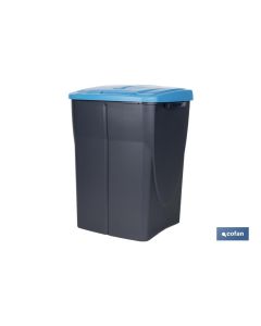 CUBO DE BASURA PARA RECICLAR 45 LITROS  COLOR AZUL 36.5 X 36 X 51  CM COFAN