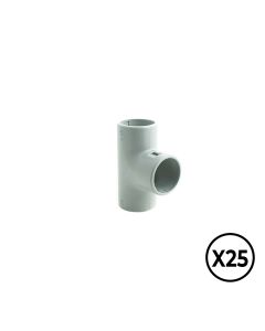 Manguito en t inspeccionable de pvc ø 16 mm, gris, 25 unidades
