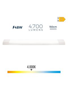 Regleta electronica led 48w 4000k luz dia 4700lm 150x3,1x12cm edm