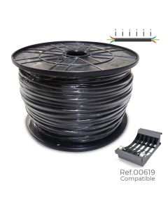 Carrete cable manguera h05vv-f , negra 3x1mm 300m (bobina grande ø400x200mm)