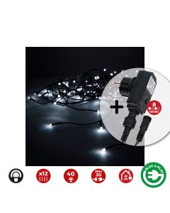 Cortina icicle con programador easy-connect 2x0,5m 12 tiras 40 leds blanco frío