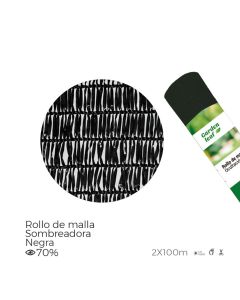 Rollo de malla sombreadora. color negro 70% 2x100m edm